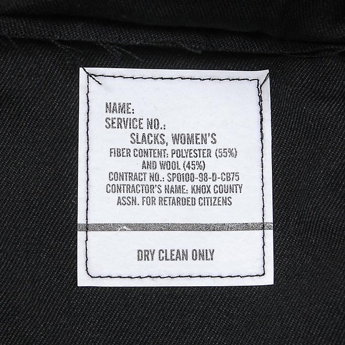 【レディース特価】アメリカ海軍 U.S.NAVY ブラック レディース スラックスパンツ 新品 145N=