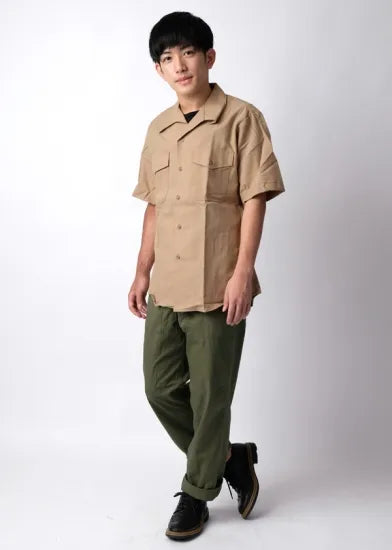 アメリカ海兵隊 USMC カーキ 半袖ドレスシャツ 新品 MC-SS-N-