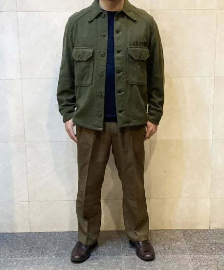 アメリカ軍 U.S.ARMY ビンテージ OG-108 ウール フィールドシャツ ワッペン付 USED A17UVW