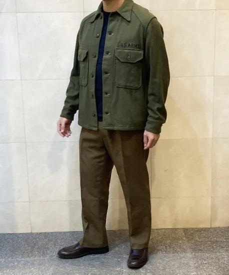 アメリカ軍 U.S.ARMY ビンテージ OG-108 ウール フィールドシャツ ワッペン付 USED A17UVW
