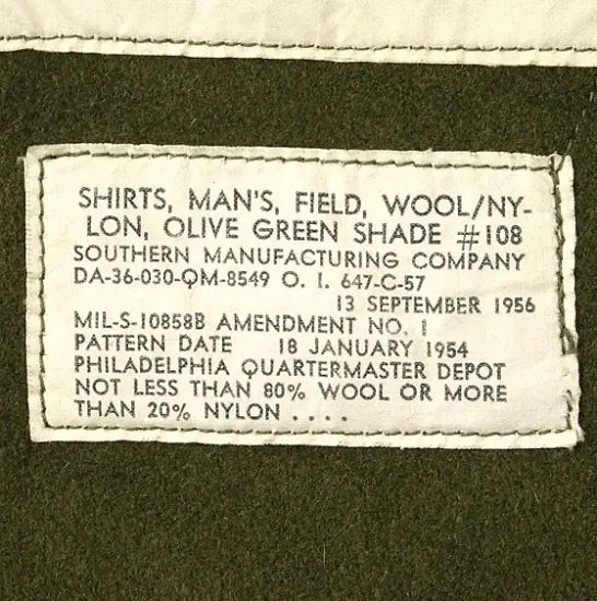 アメリカ軍 U.S.ARMY ビンテージ OG-108 ウール フィールドシャツ ワッペン付 USED A17UVW