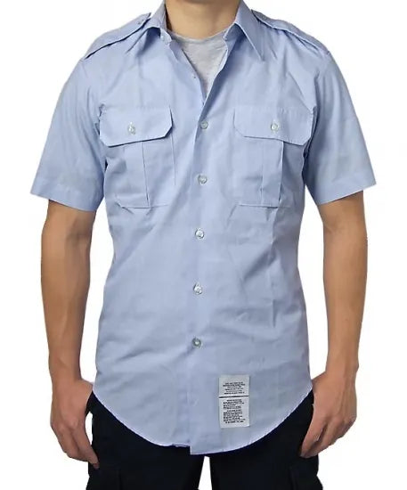 アメリカ空軍 USAF ライトブルー リメイク 半袖ドレスシャツ USED AF-SS-U-H-