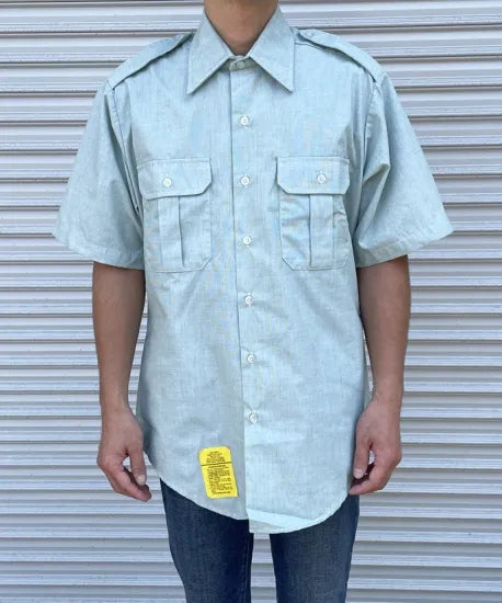 アメリカ陸軍 U.S.ARMY ライトグリーン 半袖ドレスシャツ ニアニュー AMY-SS-N2-