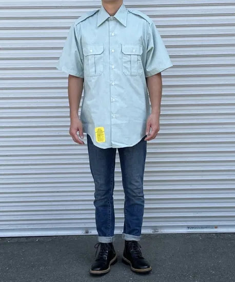 アメリカ陸軍 U.S.ARMY ライトグリーン 半袖ドレスシャツ ニアニュー AMY-SS-N2-