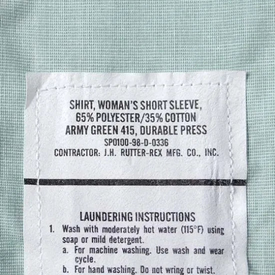 【レディース特価】アメリカ陸軍 U.S.ARMY レディース タックイン 半袖ドレスシャツ USED -