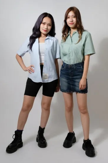 【レディース特価】アメリカ陸軍 U.S.ARMY レディース タックイン 半袖ドレスシャツ USED -