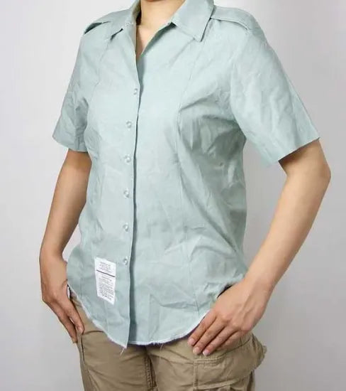 【レディース特価】アメリカ陸軍 U.S.ARMY レディース タックイン 半袖ドレスシャツ USED -