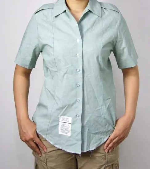 【レディース特価】アメリカ陸軍 U.S.ARMY レディース タックイン 半袖ドレスシャツ USED -