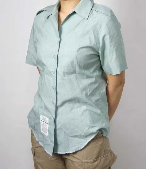 【レディース特価】アメリカ陸軍 U.S.ARMY レディース タックイン 半袖ドレスシャツ USED -