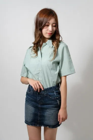 【レディース特価】アメリカ陸軍 U.S.ARMY レディース タックイン 半袖ドレスシャツ 新品 AMY-SS-LN-