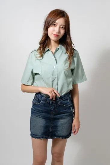 【レディース特価】アメリカ陸軍 U.S.ARMY レディース タックイン 半袖ドレスシャツ 新品 AMY-SS-LN-