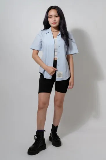 【レディース特価】アメリカ空軍 USAF レディース タックイン 半袖ドレスシャツ ニアニュー AF-SS-LN2-