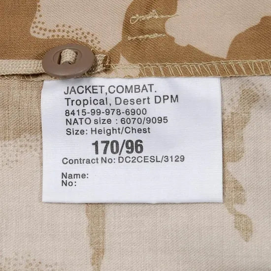 イギリス軍 DPM デザートカモ ファティーグシャツ 新品 B40N-
