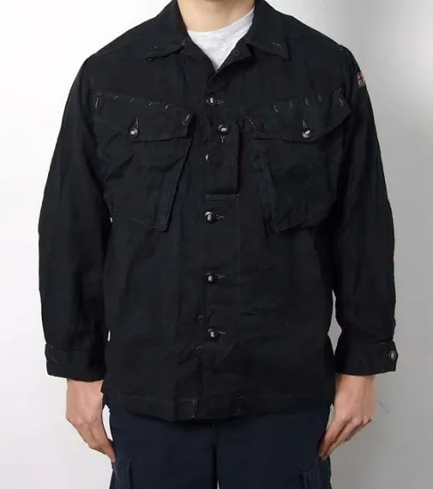 イギリス軍 DPM デザートカモ ブラック後染め ファティーグシャツ USED =