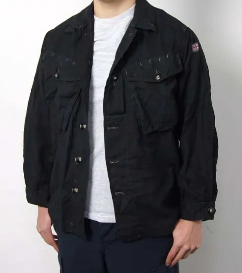 イギリス軍 DPM デザートカモ ブラック後染め ファティーグシャツ USED =