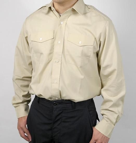 イギリス陸軍 ARMY ベージュ 長袖ドレスシャツ 新品 B15LN-