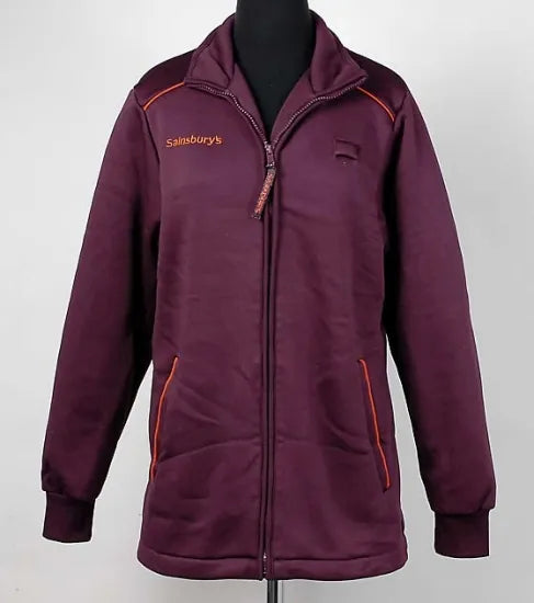 【レディース特価】イギリス ワインカラー Sainsbury's レディース スタッフジャケット USED B20WU-LDY