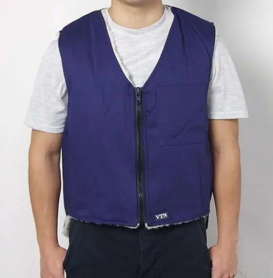 スモール特価 フランス DCN ネイビー VTN モコモコベスト 新品