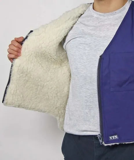 スモール特価 フランス DCN ネイビー VTN モコモコベスト 新品