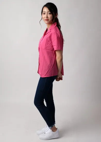 【レディース特価】フランス Balsan社 ピンク レディース 長袖&半袖 ワークシャツ 新品 -