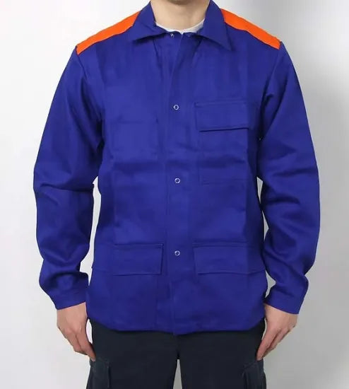 フランス SPOC ブルー オレンジショルダー VTN ワークジャケット 新品 F73N=