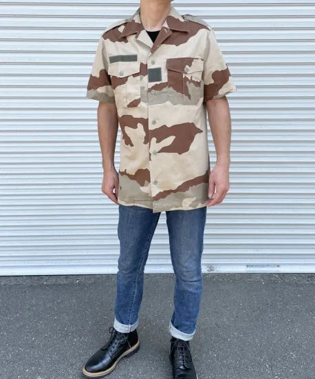 フランス軍 デザートカモ 半袖チャドシャツ USED F14DU-