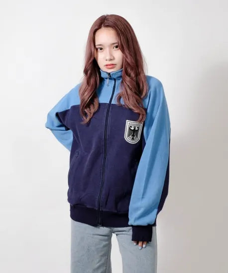 ドイツ軍 ネイビー/ライトブルー 前期型 フィジカルトレーニングジャケット USED G22U=