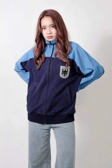 ドイツ軍 ネイビー/ライトブルー 前期型 フィジカルトレーニングジャケット USED G22U=