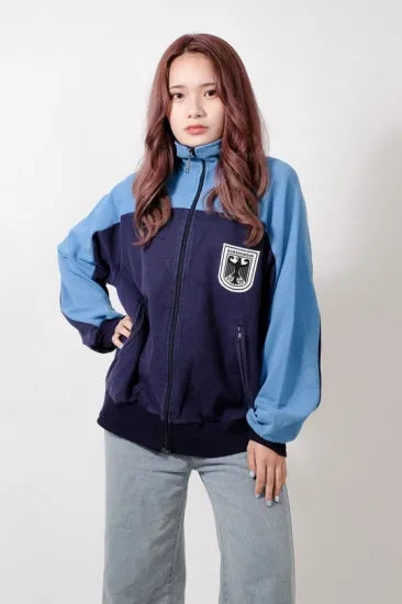 ドイツ軍 ネイビー/ライトブルー 前期型 フィジカルトレーニングジャケット USED G22U=