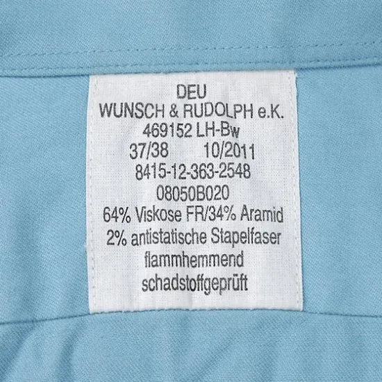 ドイツ軍 ブルー アラミド フィールドシャツ USED G15AU-