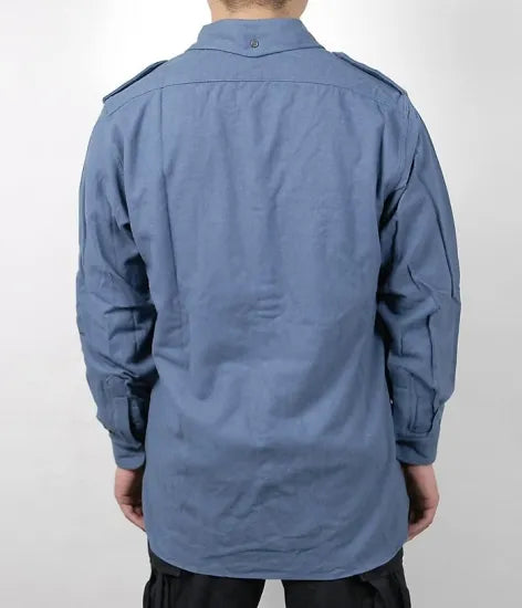 イタリア軍 ブルーグレー フラネルシャツ 新品 E44N=