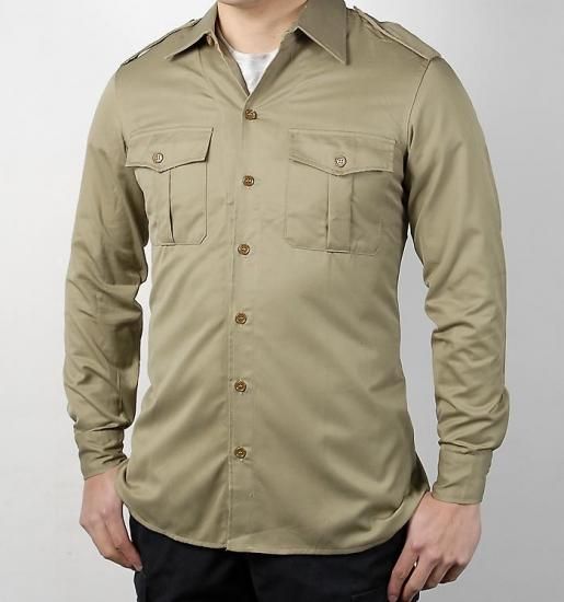 【スモール特価】イタリア軍 カーキ フィールドシャツ 新品 E43N-SB-