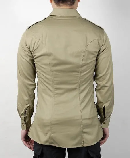 【スモール特価】イタリア軍 カーキ フィールドシャツ 新品 E43N-SB-