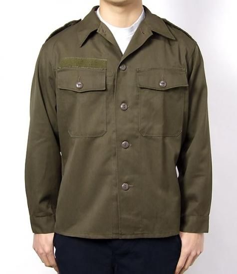 オーストリア軍 ブラウン 厚手ファティーグシャツ USED E74U=