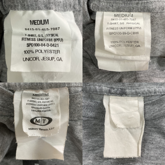 アメリカ軍 U.S.ARMY グレー 前期型 IPFU トレーニング Tシャツ USED T45U-