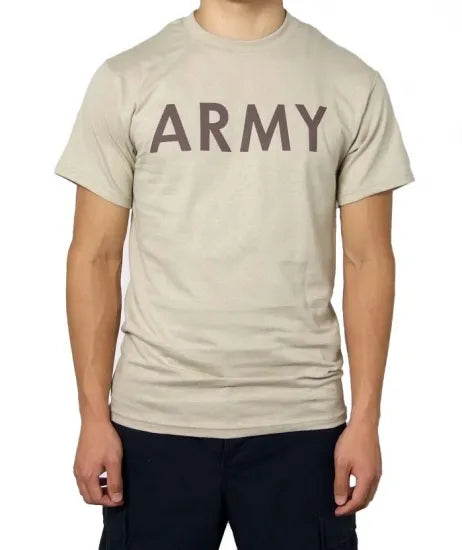 U.S.ARMY サンド SOFFE アーミー横文字 ミリタリーTシャツ 新品 T44NA-