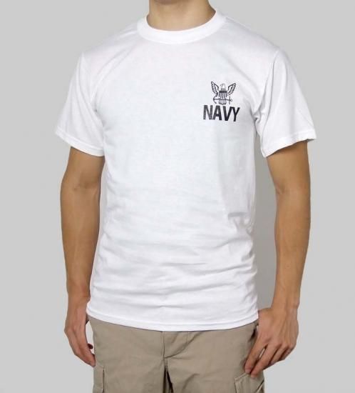 US.NAVY.ホワイトTシャツ(新品)T55NN