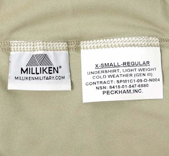 【スモール特価】アメリカ軍 サンド ECWCS GEN3 LEVEL1 ロングTシャツ 新品 T59KN-SB-