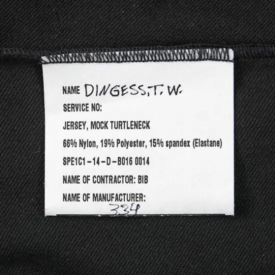 【スモール特価】アメリカ軍 ブラック タートルネックシャツ USED T51U-SB=