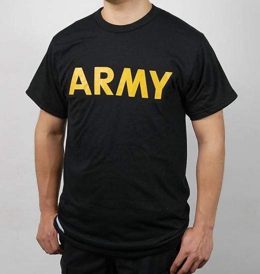 アメリカ軍 U.S.ARMY ブラック 後期型 APFU トレーニングTシャツ USED T45BU-