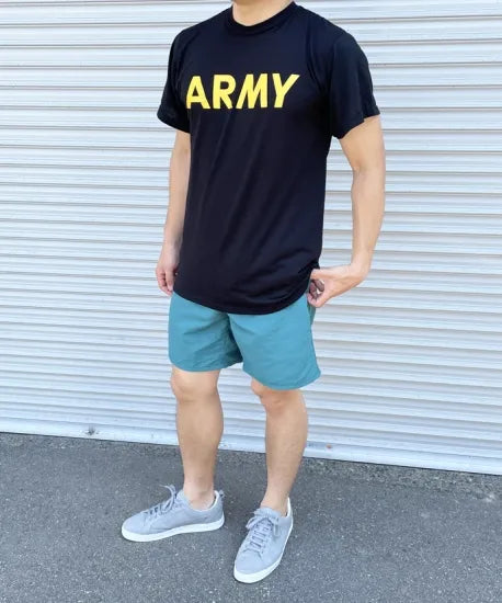 アメリカ軍 U.S.ARMY ブラック 後期型 APFU トレーニングTシャツ USED T45BU-