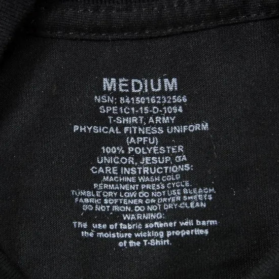 アメリカ軍 U.S.ARMY ブラック 後期型 APFU トレーニングTシャツ USED T45BU-