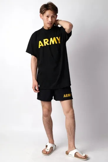 アメリカ軍 U.S.ARMY ブラック 後期型 APFU トレーニングTシャツ USED T45BU-