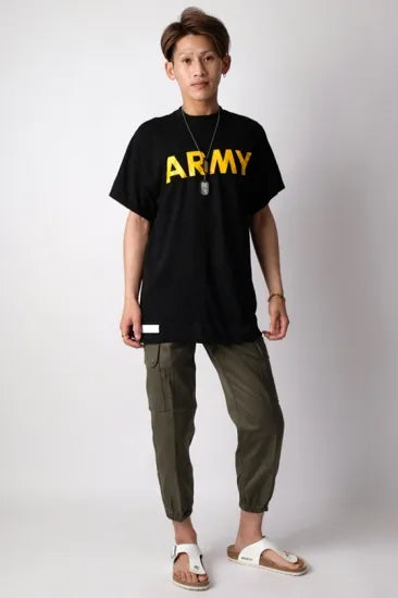 アメリカ軍 U.S.ARMY ブラック 後期型 APFU トレーニングTシャツ USED T45BU-