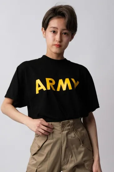 アメリカ軍 U.S.ARMY ブラック 後期型 APFU トレーニングTシャツ USED T45BU-