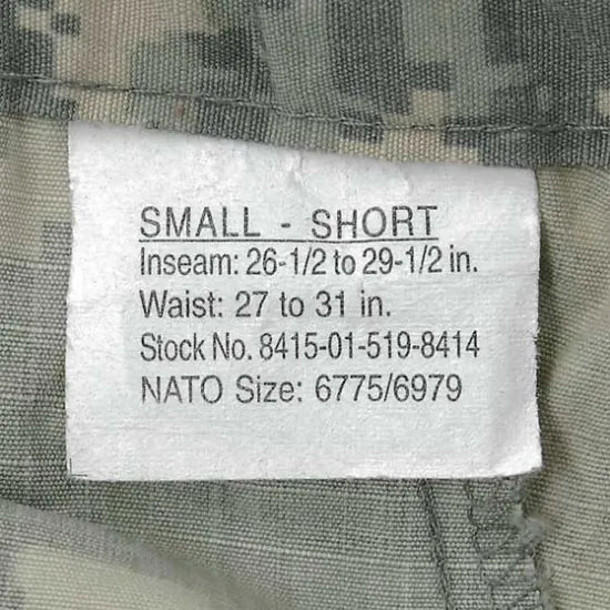 アメリカ軍 ACU デジタルカモ コンバットパンツ USED 134U=