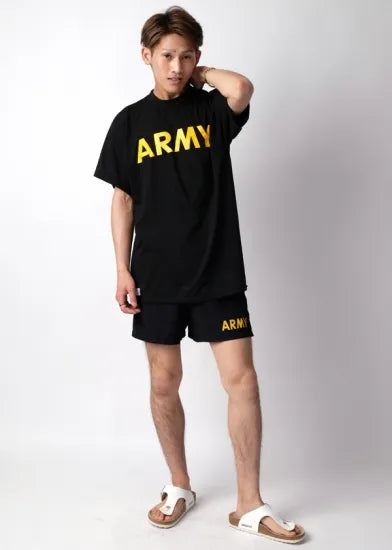 アメリカ軍 U.S.ARMY ブラック 後期型 APFU トレーニング ショートパンツ USED PT-SHORTS-GU-