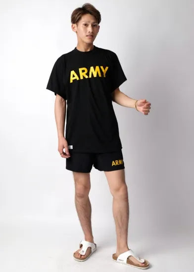 アメリカ軍 U.S.ARMY ブラック 後期型 APFU トレーニング ショートパンツ USED PT-SHORTS-GU-