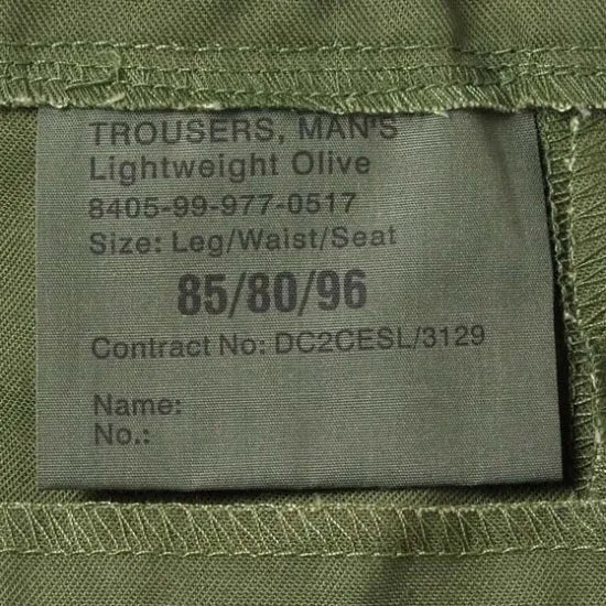 イギリス軍 OD ベイカーパンツ 新品 201NB-