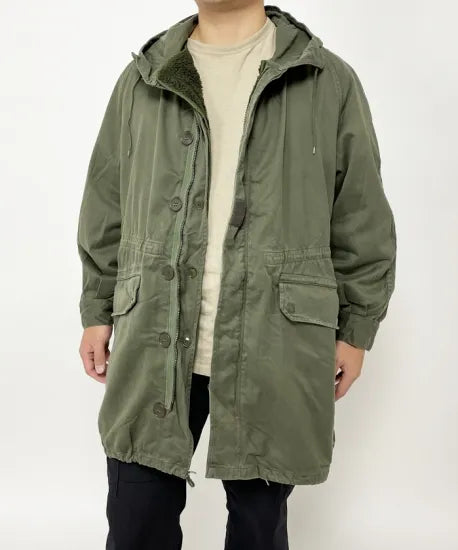 (12/6まで特価)フランス軍 OD M-64 フィールドパーカー ボアライナー付 USED 424LU